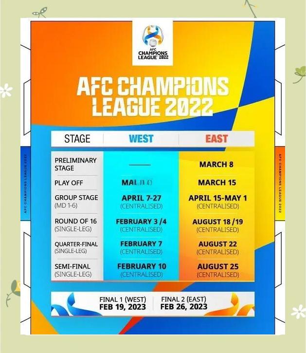 亚冠比赛日程安排出炉，赛程紧凑